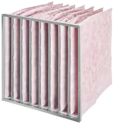 Bộ lọc túi ISO 16890 cấp ePM1 60%, 8 túi, khung 592x592x635 mm cho AHU